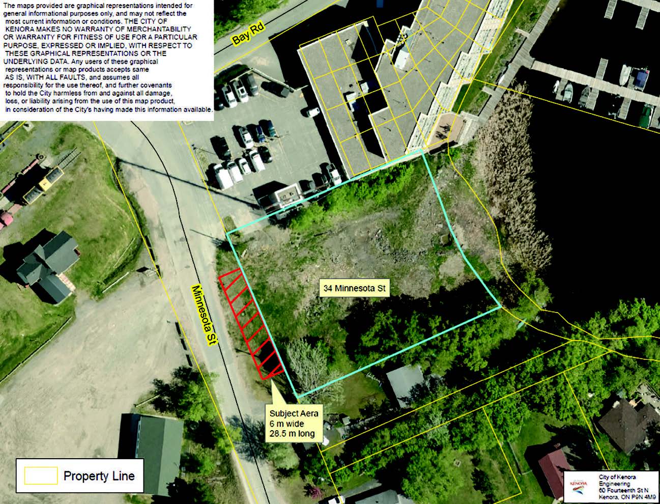 Aerial view of application location, indicated in red