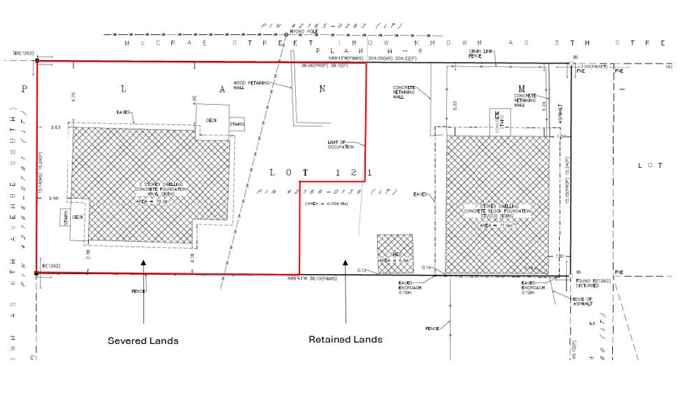 line drawing of property severance
