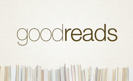 Text "Goodreads" with a row of books at the bottom