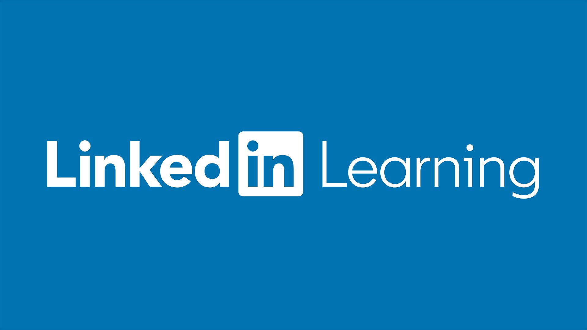sky blue background with white letters that say LinkedIn Learning
