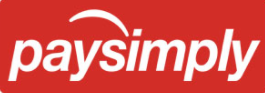 paysimply logo red background, white letters
