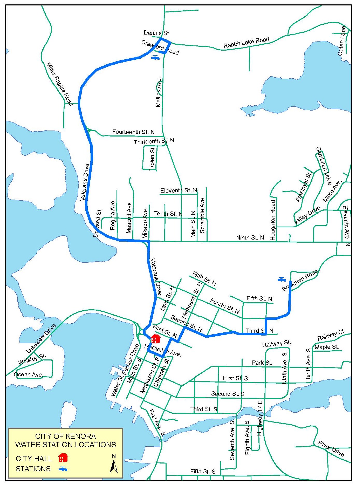 map of where water stations are located