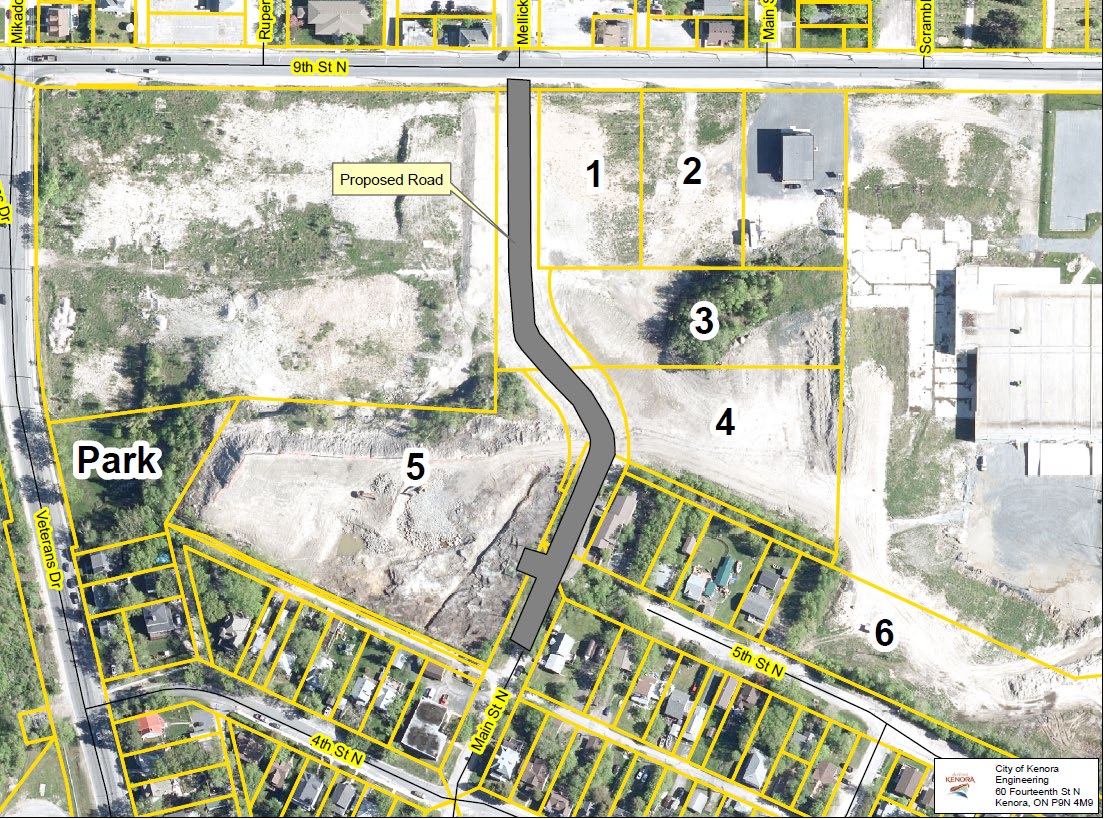 aerial view of the proposed road development