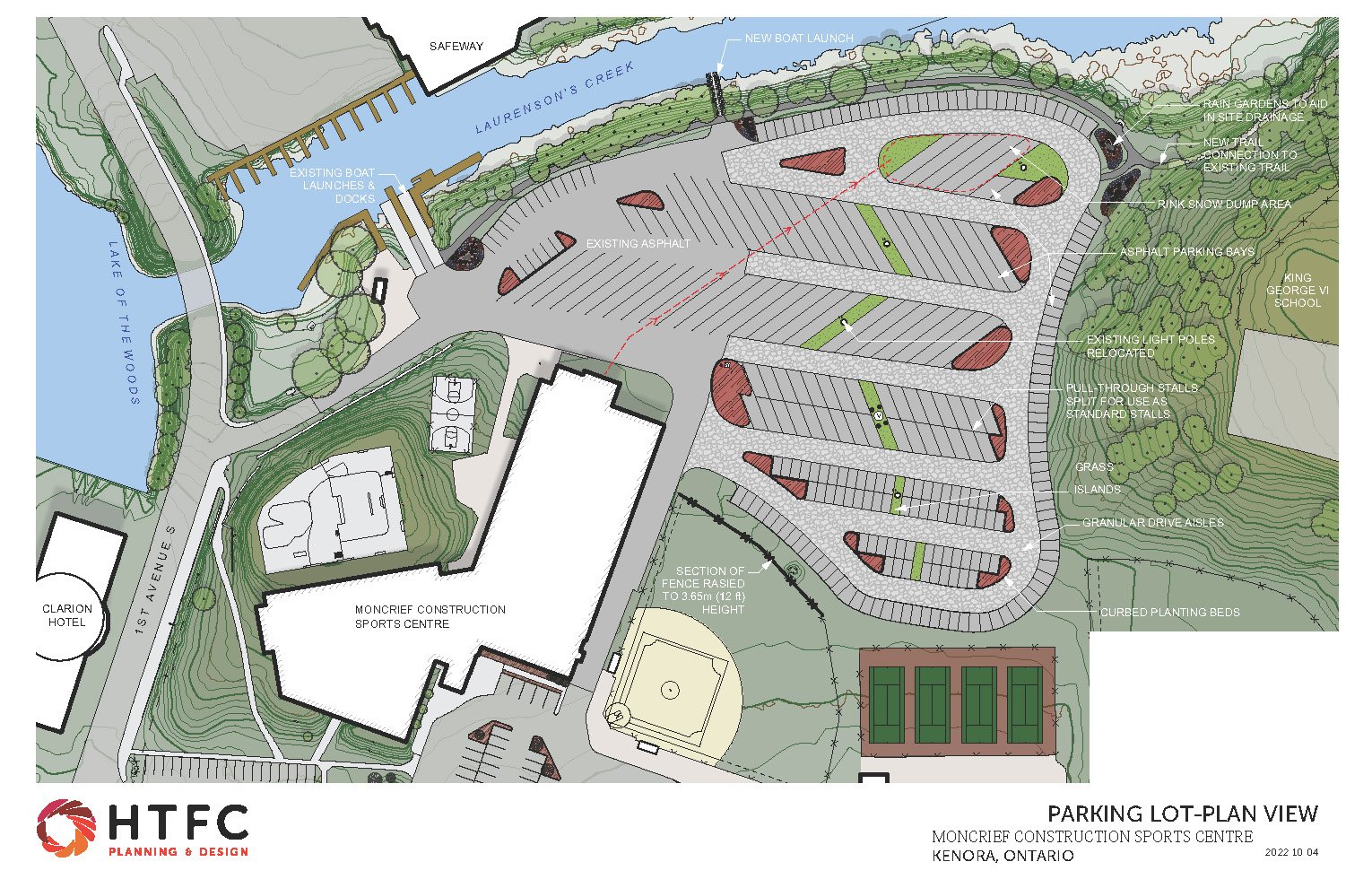 map of grounds at recreation centre showing construction project areas