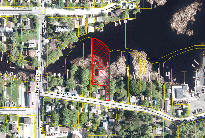aerial view of the subject property