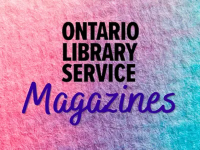 OLS Magazines logo over a pink and blue background.