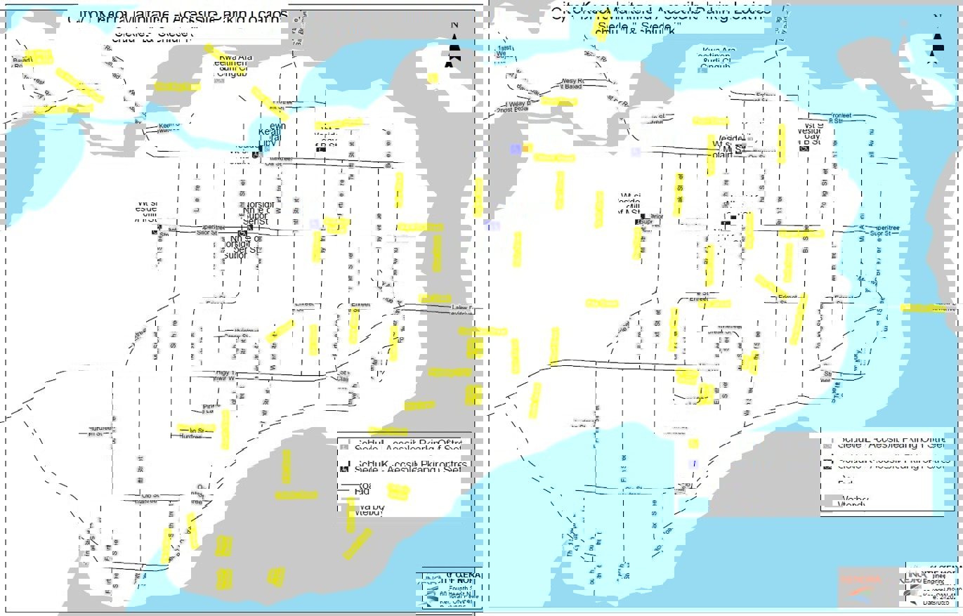 Map showing accessible parking in Keewatin