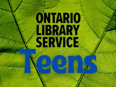 OLS teen logo with leaves as a background.